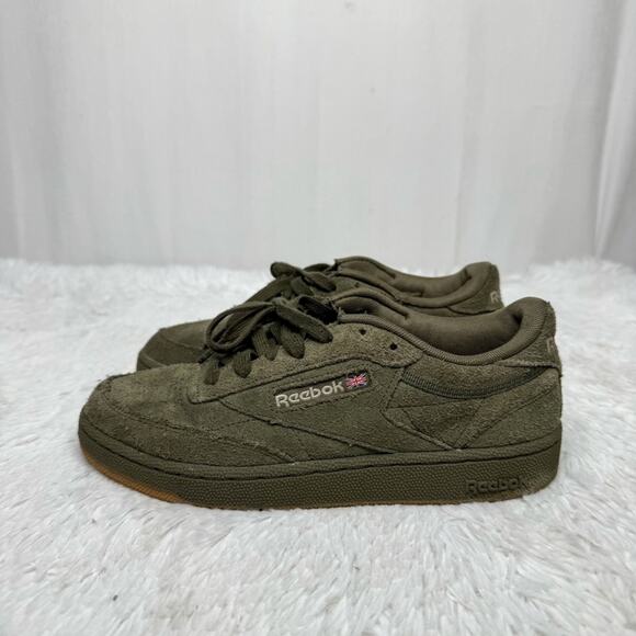 REEBOK / Club C 85 army green leather sneakers / M6 W7.5 - Picture 3 of 9